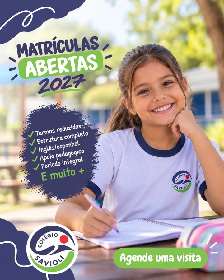 Criativo de matrículas abertas · Colégio Savioli